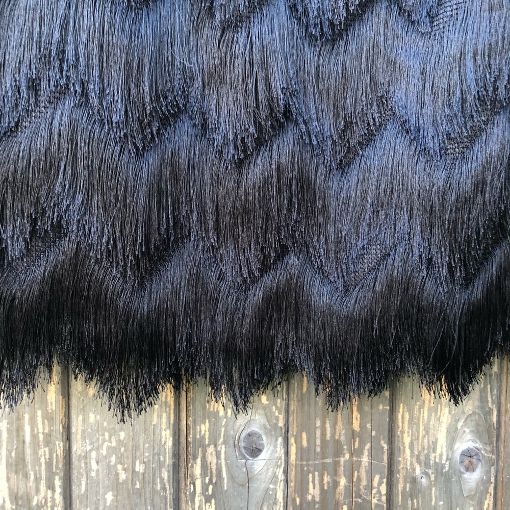 NWT black fringe mini skirt - Picture 5 of 5
